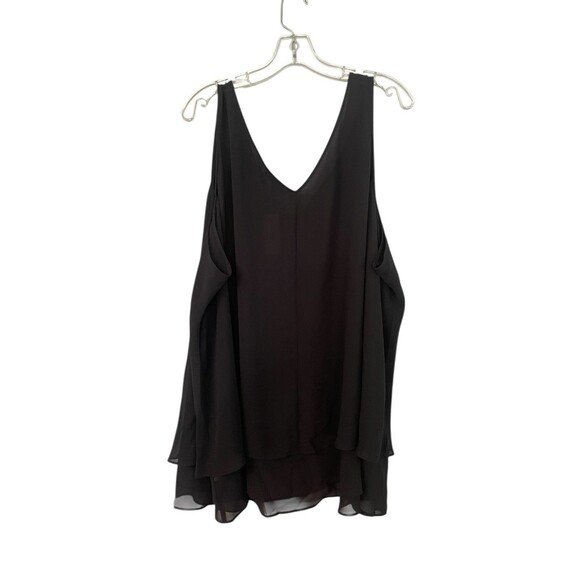Lane Bryant Swing Double Layer Chiffon Tunic Plus Size 28 Black Sheer Tank Top - Picture 4 of 8